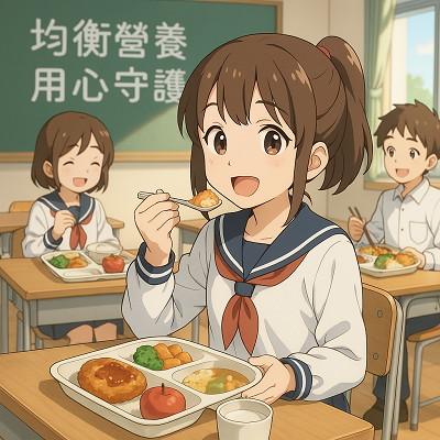 孩子享用營養午餐